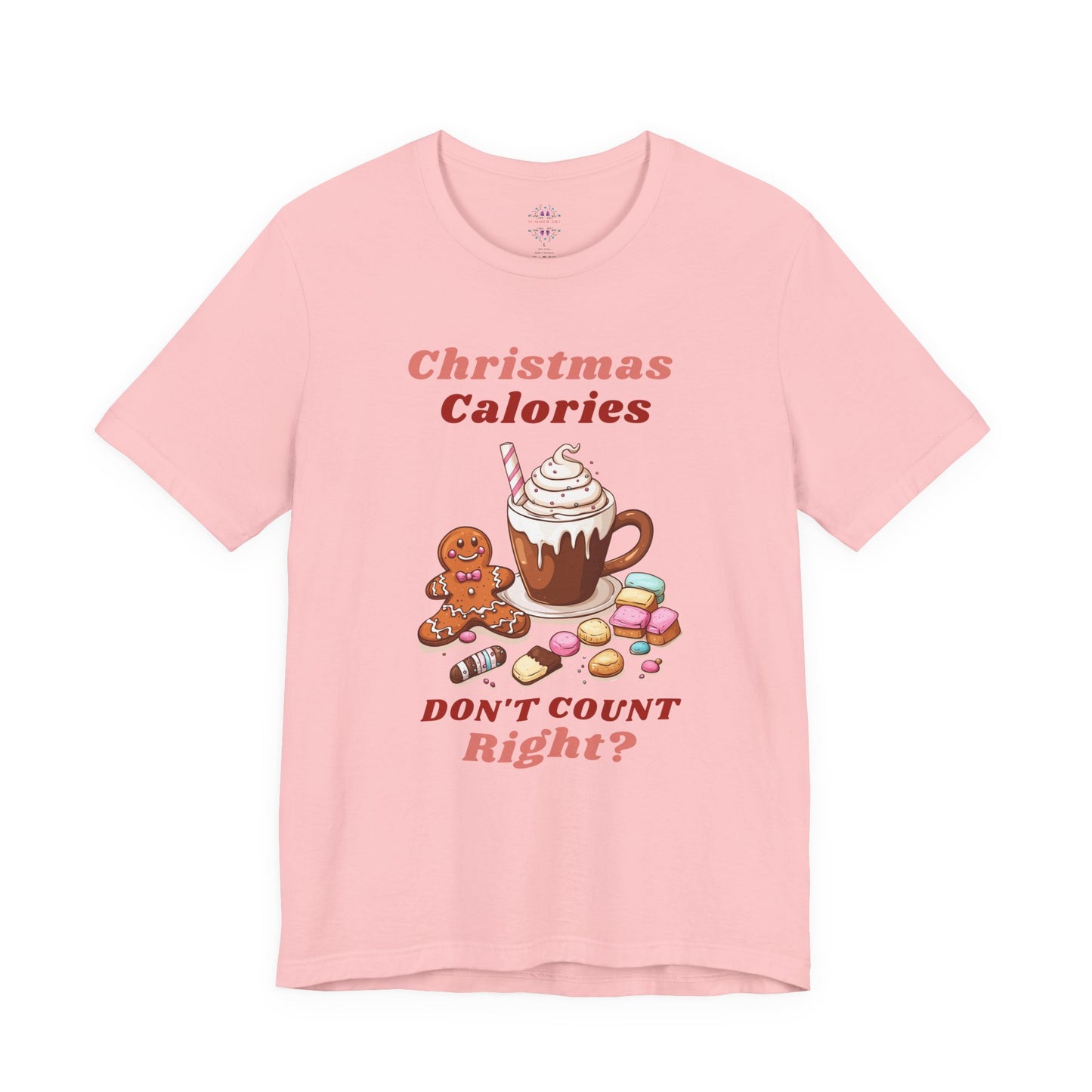Christmas T-Shirt - Calories Don't Count, Funny Holiday TShirt, Party Outfit Unisex, Festive Apparel for Photo Shoots