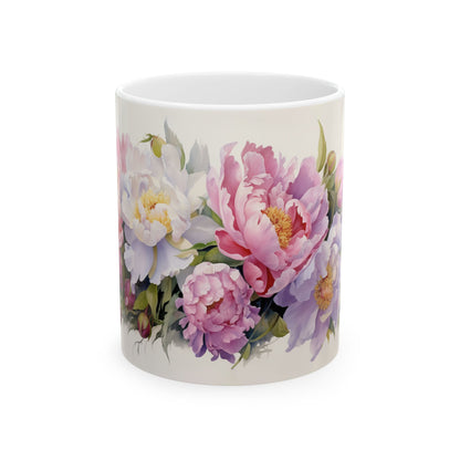 Beautiful Pink Peony mug- Ceramic Coffee Mug, Peony lovers Mug, Elegant Flower Cup, Botanical Tea Mug, Gift for Her & Mom