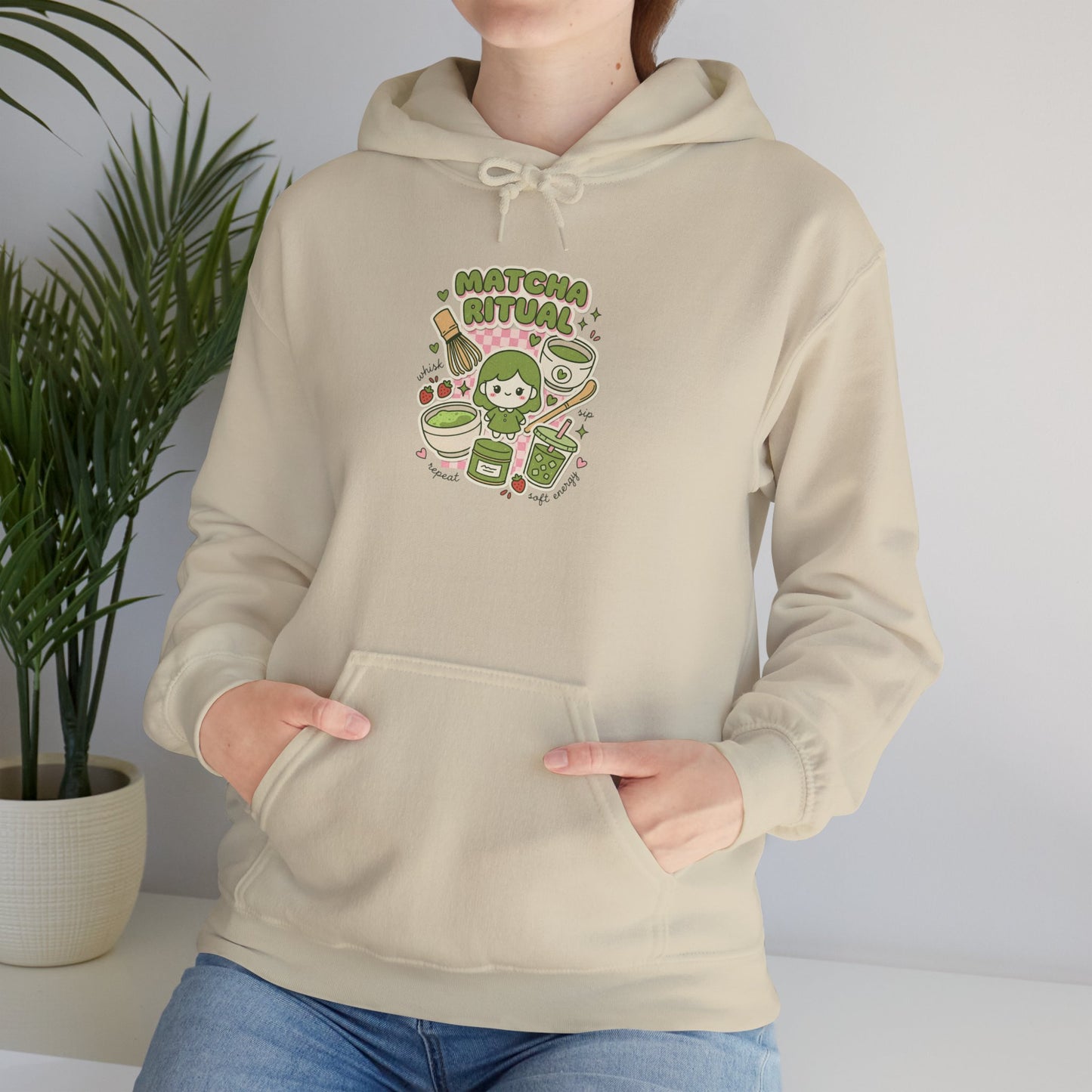 Matcha Cat Latte Hoodie | matcha aesthetic, café girl style