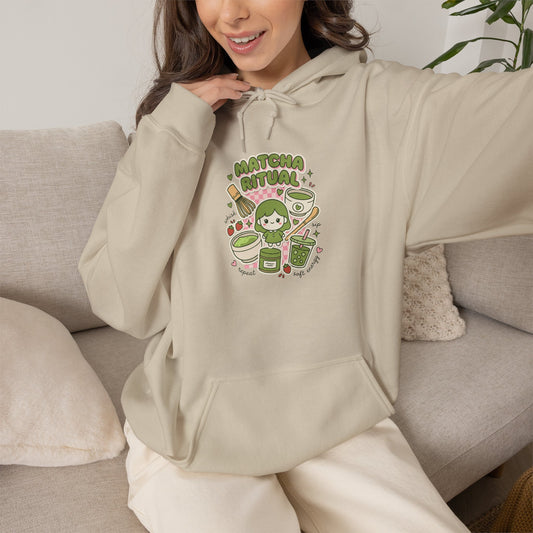 Matcha Cat Latte Hoodie | matcha aesthetic, café girl style