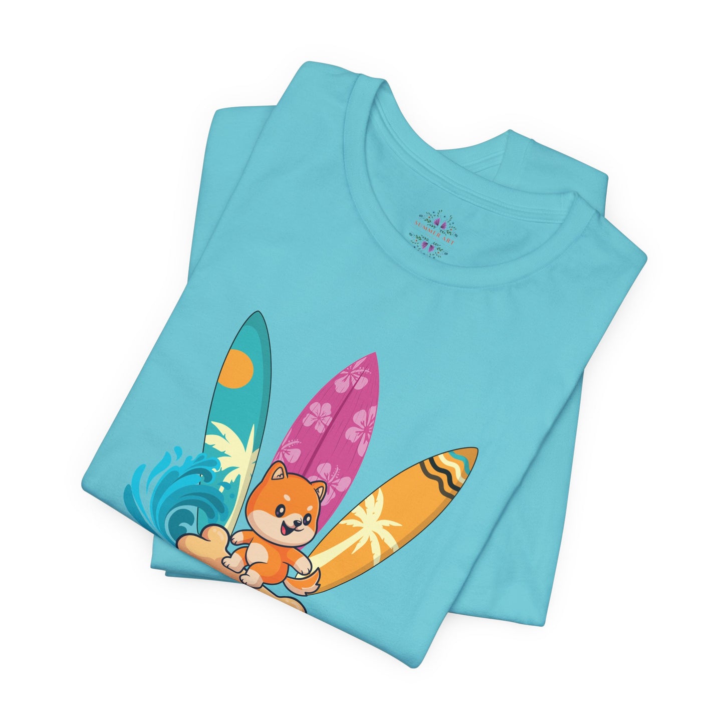 Dog Mom T-Shirt - Summer Beach Shirt for Dog Mom Surfing Gifts, Cute Dog Surfing Graphic Tee, Summer Beach Fashion