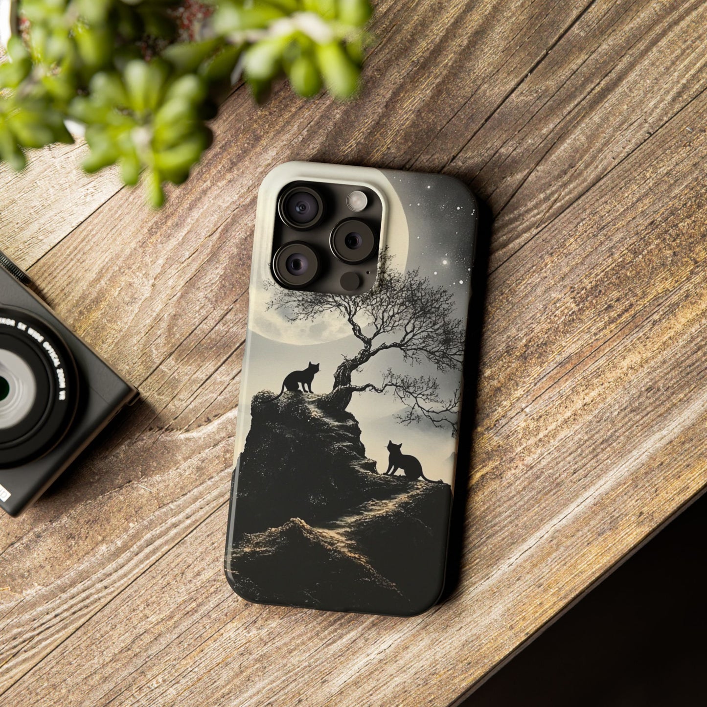 Mystical Moonlight Cat Silhouette  IPhone Case for 17 16 15 14 13 12 Pro Max Phone Case Birthday Gift for Cat Lovers Cat Moms Gift