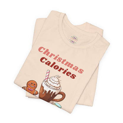 Christmas T-Shirt - Calories Don't Count, Funny Holiday TShirt, Party Outfit Unisex, Festive Apparel for Photo Shoots