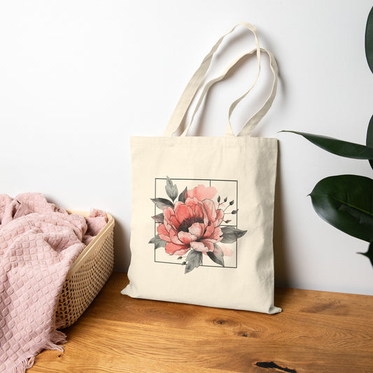 Peony Tote bag, Peony Gift, Floral Tote bag, Beautiful Gift for Her, Good things Tote bag, Positive Mindset Tote bag, Bag for Shopping,