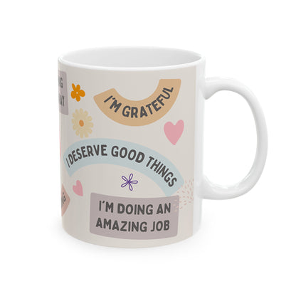Affirmation Mug- Mental Health, Mindset Quote, Motivational Self Care Mug Everyday Manifest Affirmation Wellbeing Mental Health Gift for Her