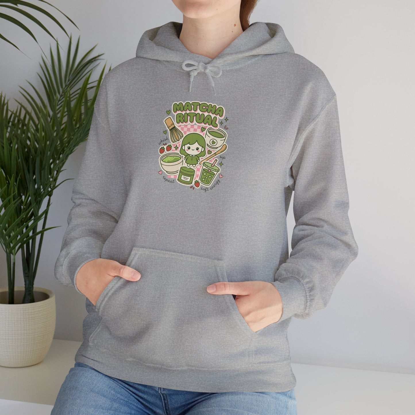 Matcha Cat Latte Hoodie | matcha aesthetic, café girl style