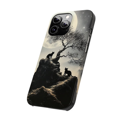 Mystical Moonlight Cat Silhouette  IPhone Case for 17 16 15 14 13 12 Pro Max Phone Case Birthday Gift for Cat Lovers Cat Moms Gift