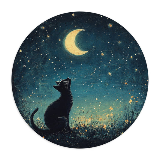 Mouse Pad- Cute Black Cat Mouse Pad ,Office Decor Computer Desk, Gaming Pad