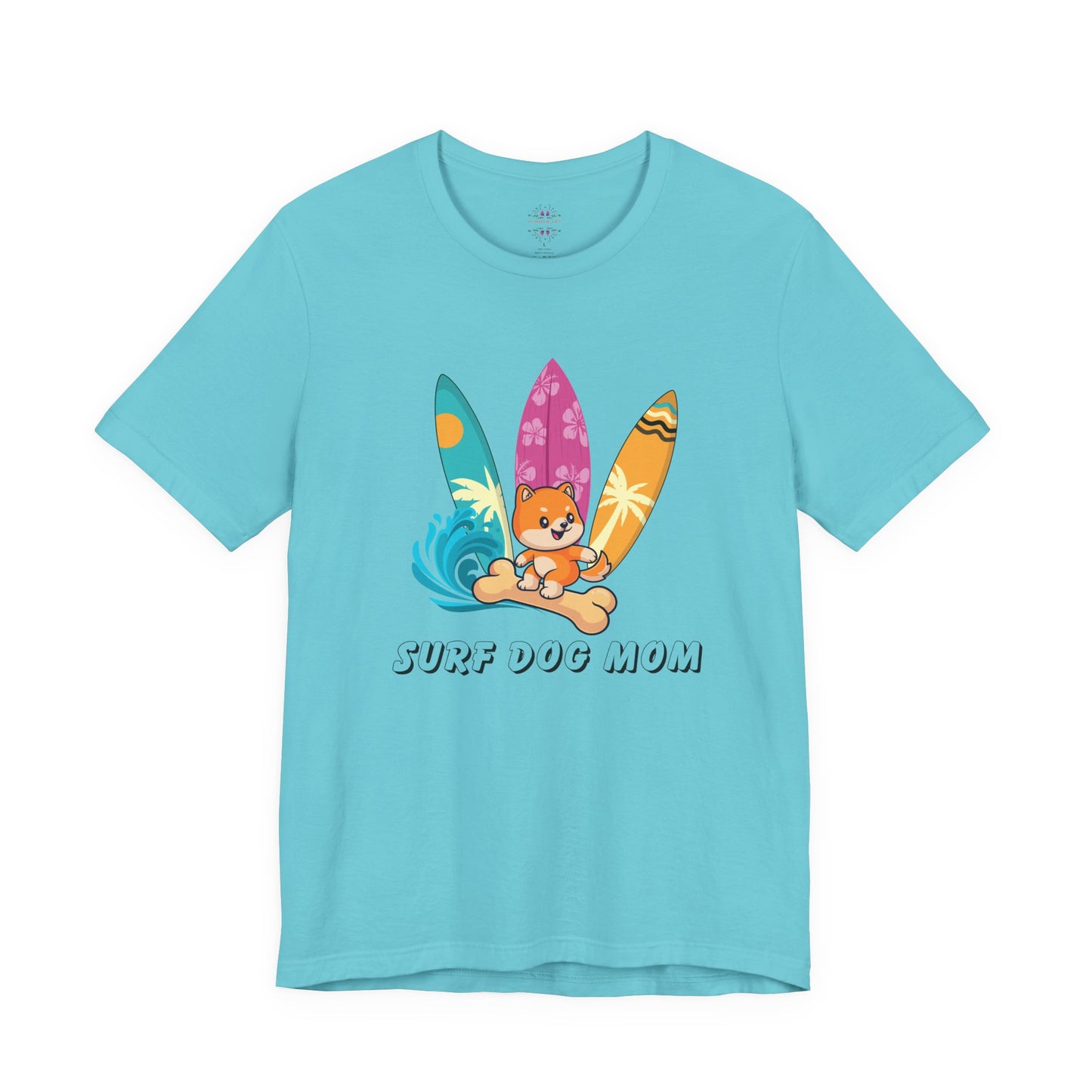 Dog Mom T-Shirt - Summer Beach Shirt for Dog Mom Surfing Gifts, Cute Dog Surfing Graphic Tee, Summer Beach Fashion