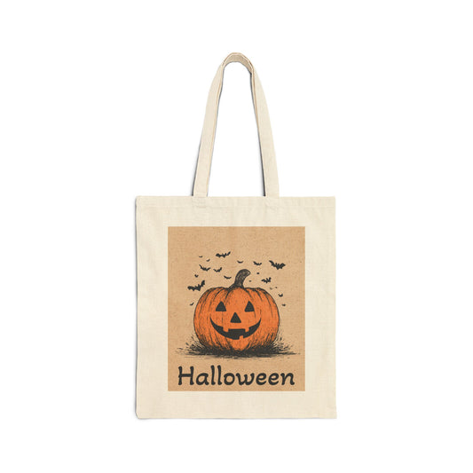 Halloween Tote Bag Trick or Treat Candy Halloween Fall Gift Tote Bag, Shoulder Shopping Bag for Him Her, Scarry Cuteness Pumpkin Tote