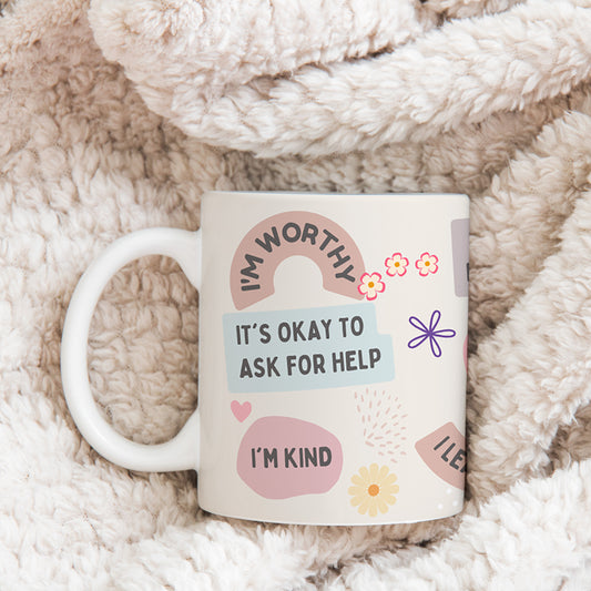 Affirmation Mug- Mental Health, Mindset Quote, Motivational Self Care Mug Everyday Manifest Affirmation Wellbeing Mental Health Gift for Her
