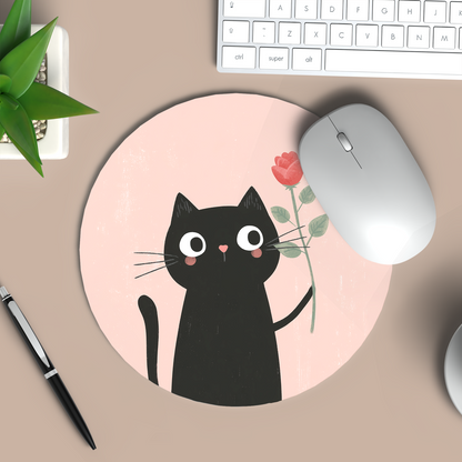 Mouse Pad for Desk, Gift for School Mouse Pad, Office Desk Decor, Cat Lover Gift Floral Mouse Matt Unique Gift for Her PC Kawaii Accessories