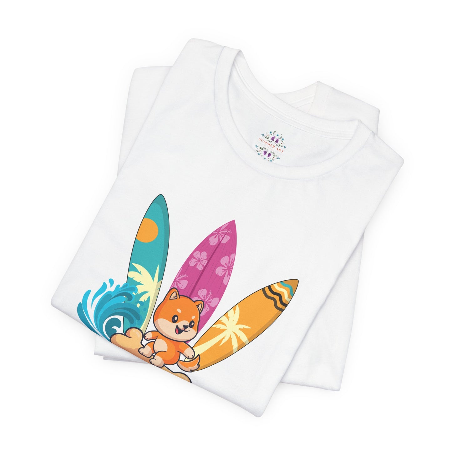 Dog Mom T-Shirt - Summer Beach Shirt for Dog Mom Surfing Gifts, Cute Dog Surfing Graphic Tee, Summer Beach Fashion