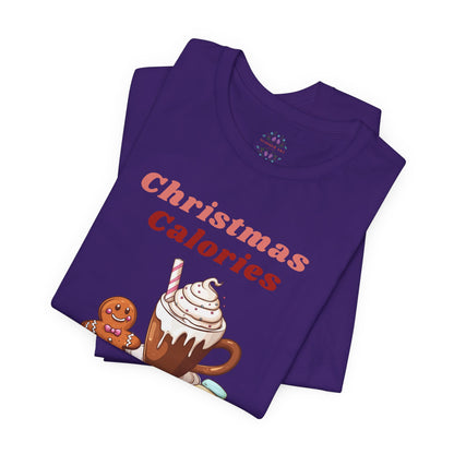 Christmas T-Shirt - Calories Don't Count, Funny Holiday TShirt, Party Outfit Unisex, Festive Apparel for Photo Shoots