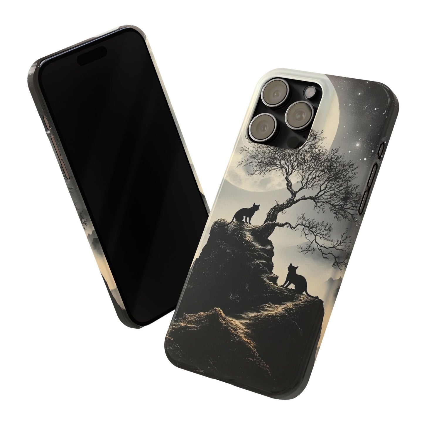 Mystical Moonlight Cat Silhouette  IPhone Case for 17 16 15 14 13 12 Pro Max Phone Case Birthday Gift for Cat Lovers Cat Moms Gift