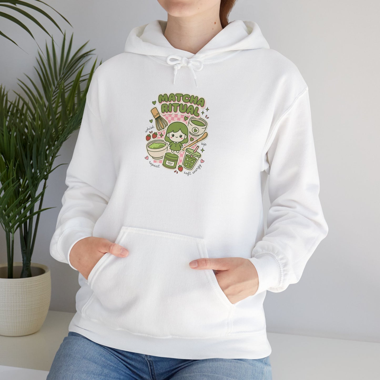 Matcha Cat Latte Hoodie | matcha aesthetic, café girl style