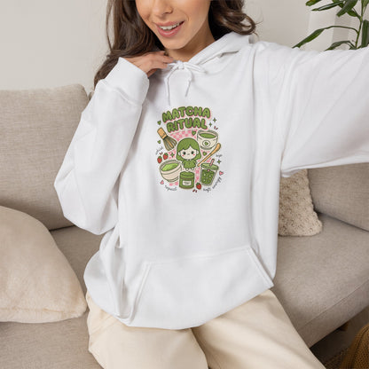 Matcha Cat Latte Hoodie | matcha aesthetic, café girl style