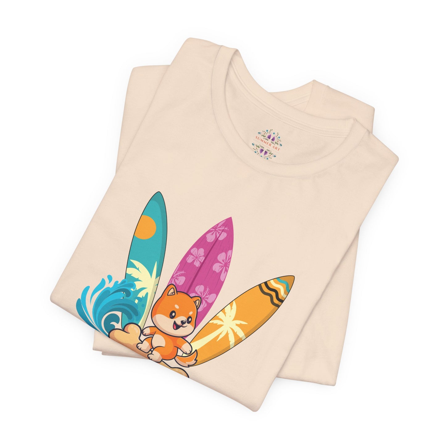 Dog Mom T-Shirt - Summer Beach Shirt for Dog Mom Surfing Gifts, Cute Dog Surfing Graphic Tee, Summer Beach Fashion