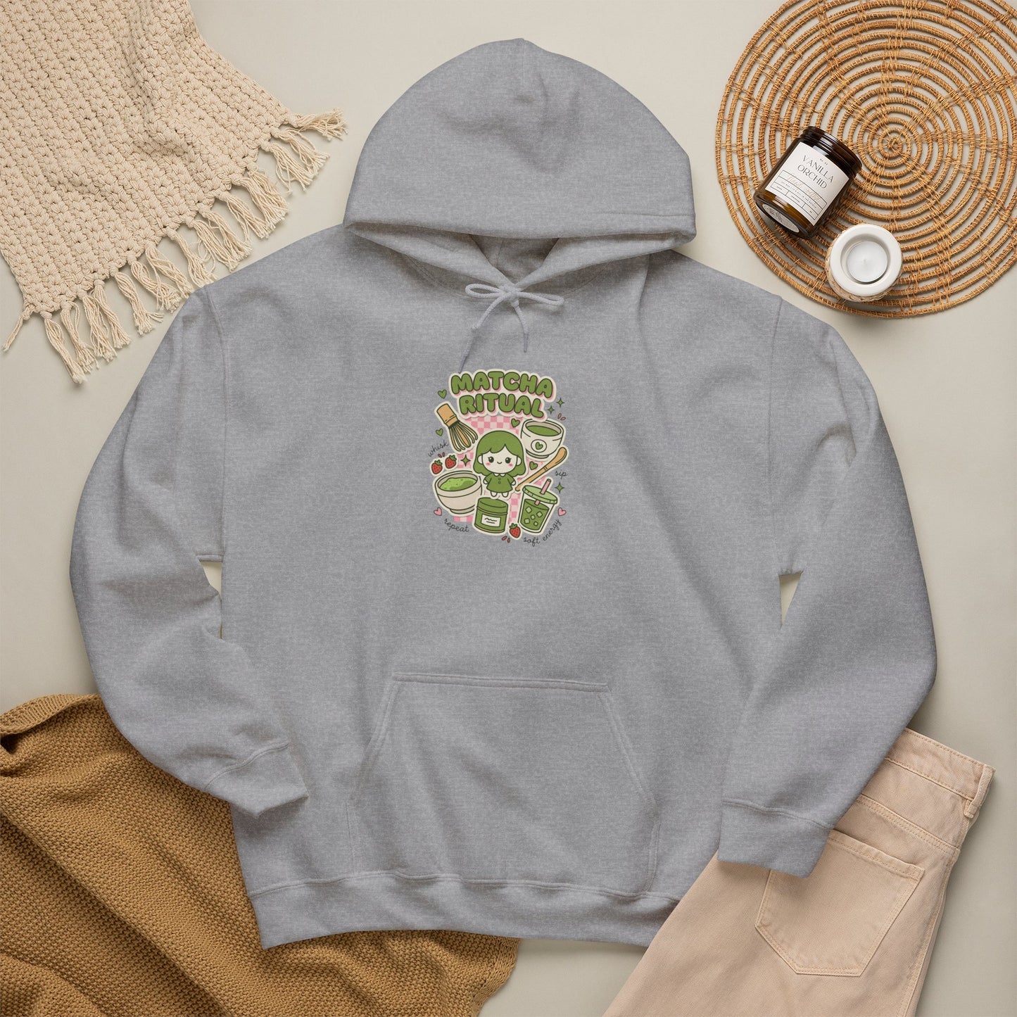 Matcha Cat Latte Hoodie | matcha aesthetic, café girl style