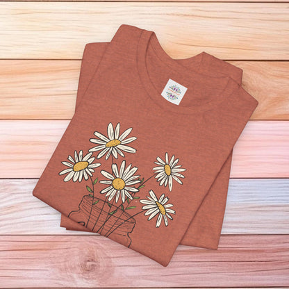 Daisy Floral TShirt, Love gift, Daisy Gifts, Birth Flower Gift, Botanical T-Shirt