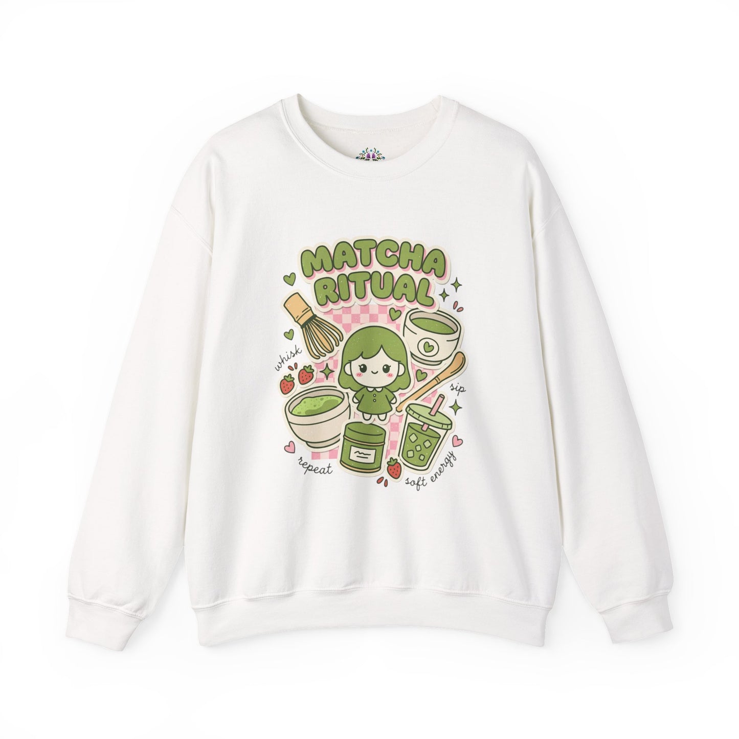 Matcha Ritual Crewneck Sweatshirt | Matcha Aesthetic, Café Girl Graphic