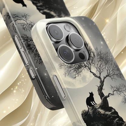 Mystical Moonlight Cat Silhouette  IPhone Case for 17 16 15 14 13 12 Pro Max Phone Case Birthday Gift for Cat Lovers Cat Moms Gift