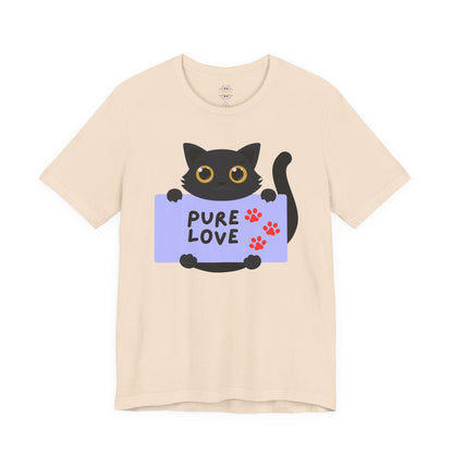 Black Cat T-shirt- Cute Cat Graphic tee, Pet Lover Top, Pure Love