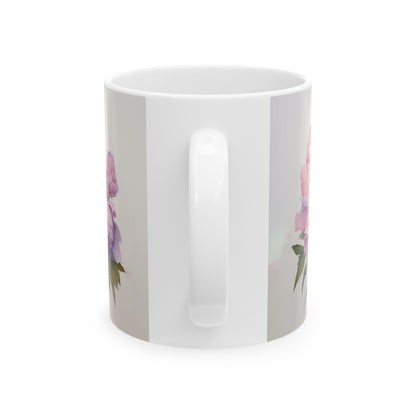 Beautiful Pink Peony mug- Ceramic Coffee Mug, Peony lovers Mug, Elegant Flower Cup, Botanical Tea Mug, Gift for Her & Mom