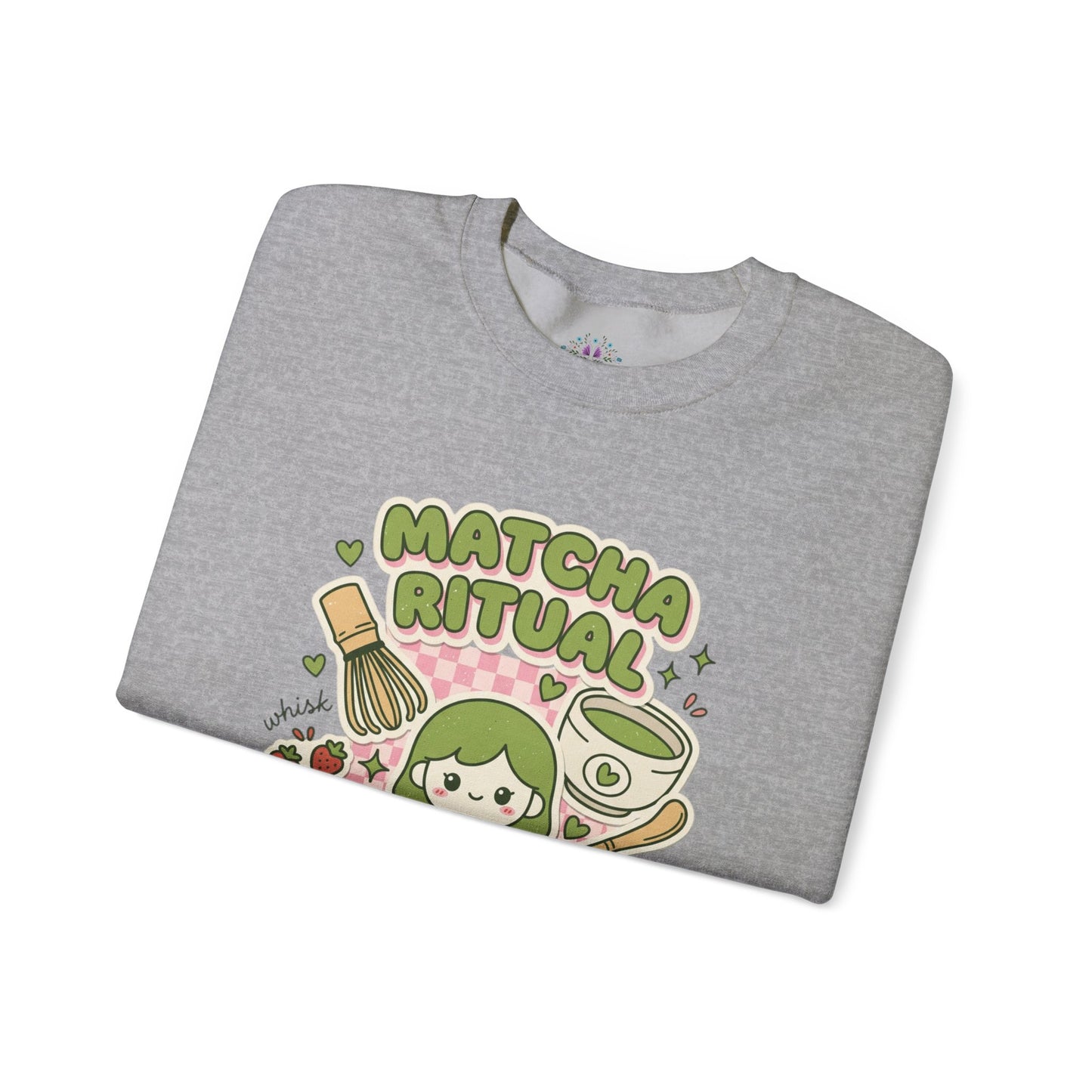 Matcha Ritual Crewneck Sweatshirt | Matcha Aesthetic, Café Girl Graphic