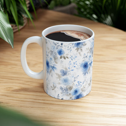 Elegant Floral Ceramic Mug, Ideal for Gifts, Home Decor, Coffee Lovers, Mother's Day, Wedding Favors