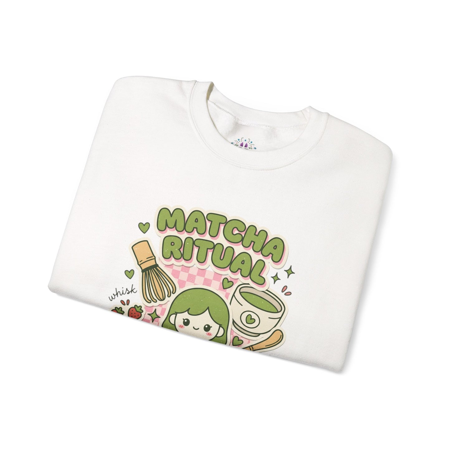 Matcha Ritual Crewneck Sweatshirt | Matcha Aesthetic, Café Girl Graphic
